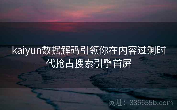 kaiyun数据解码引领你在内容过剩时代抢占搜索引擎首屏
