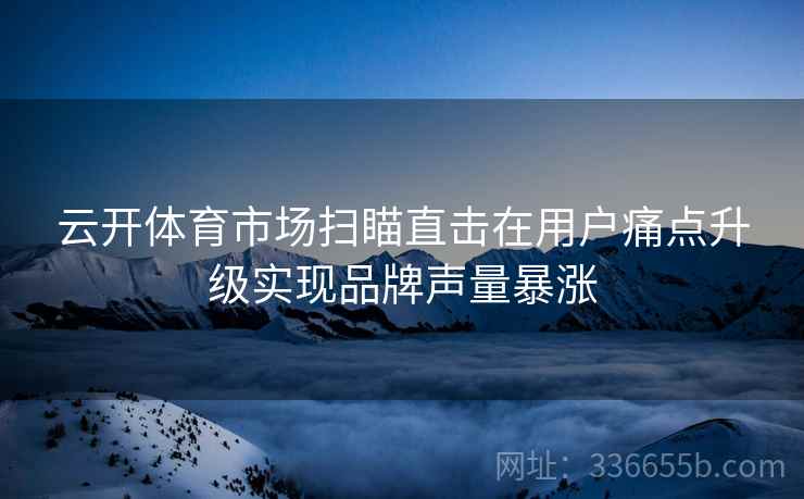 云开体育市场扫瞄直击在用户痛点升级实现品牌声量暴涨
